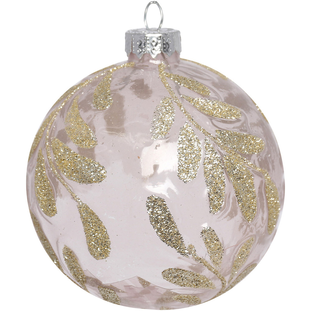 Pink Tinted Champagne Glitter Bauble Image 3