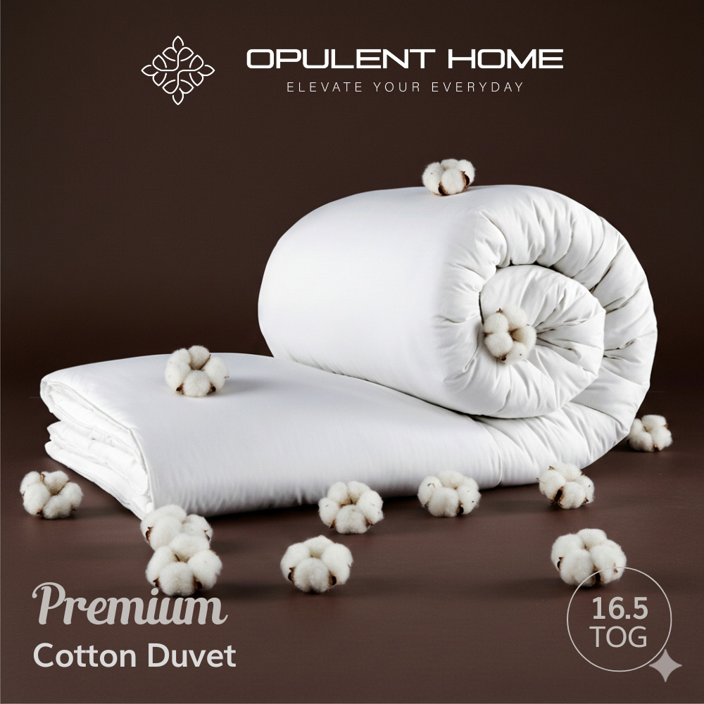 Opulent Home Single White Extra Warm Winter Cotton Duvet 16.5 Tog Image 6