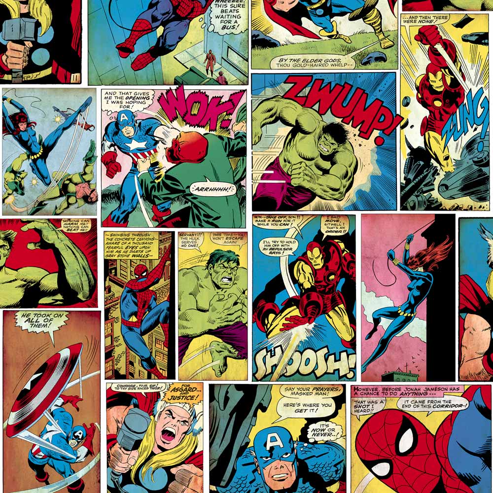 Muriva Marvel Comic Strip Multicolour Image 1