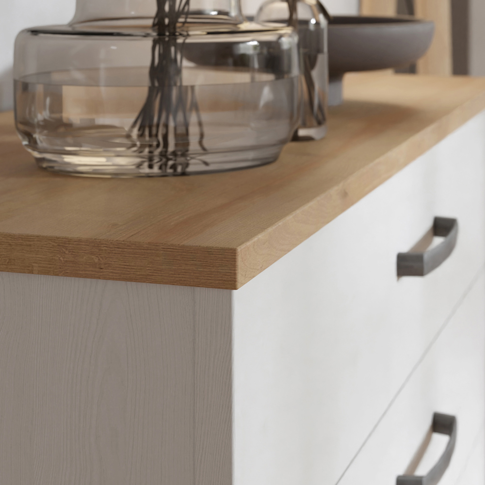 Florence 5 Drawers Riviera Oak and Navy Narrow Chest of Drawers Image 6