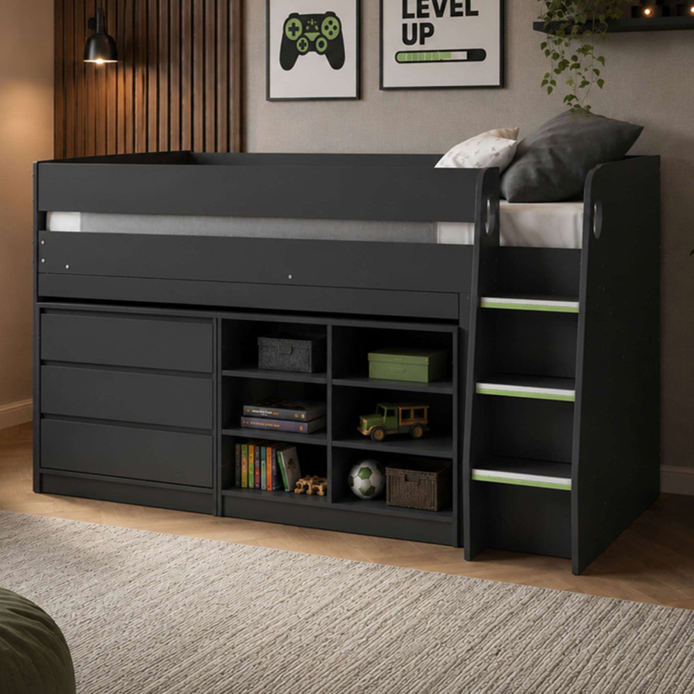 Julian Bowen Vespa Anthracite Mid Sleeper Bed with Desk Image 1