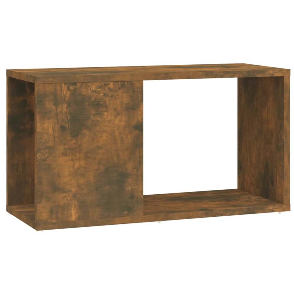 vidaXL Single Shelf Smoked Oak TV Cabinet Image 2