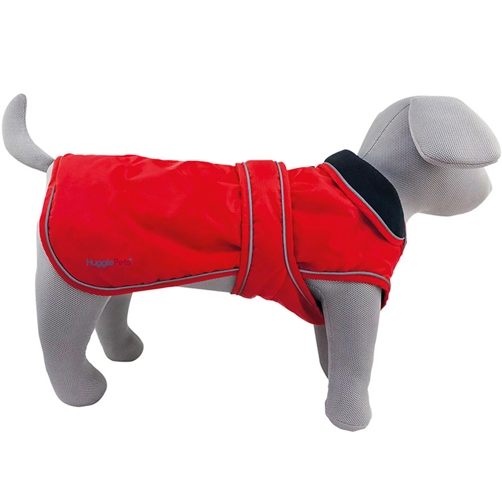 HugglePets Medium Arctic Armour Waterproof Thermal Red Dog Coat Image 1