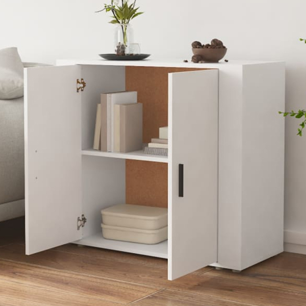 vidaXL 2 Door White Sideboard Image 1
