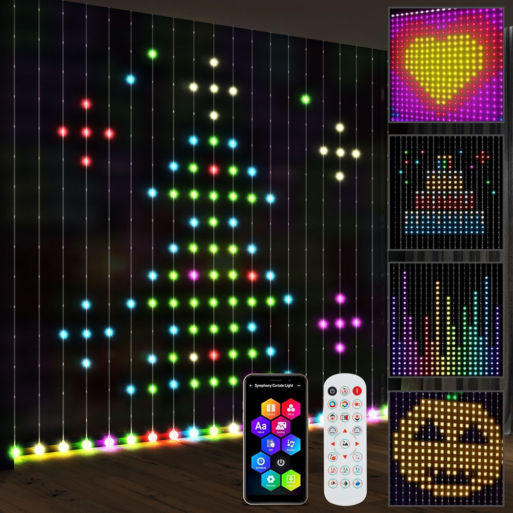 Portland Smart LED Fairy Light Curtain 3 x 3m Image 2