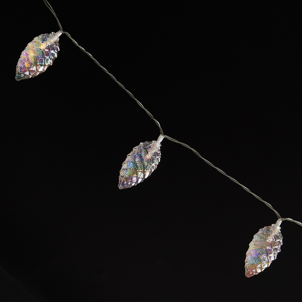 Wilko Battery Operated Iridescent Pine Cones String Lights Image 1