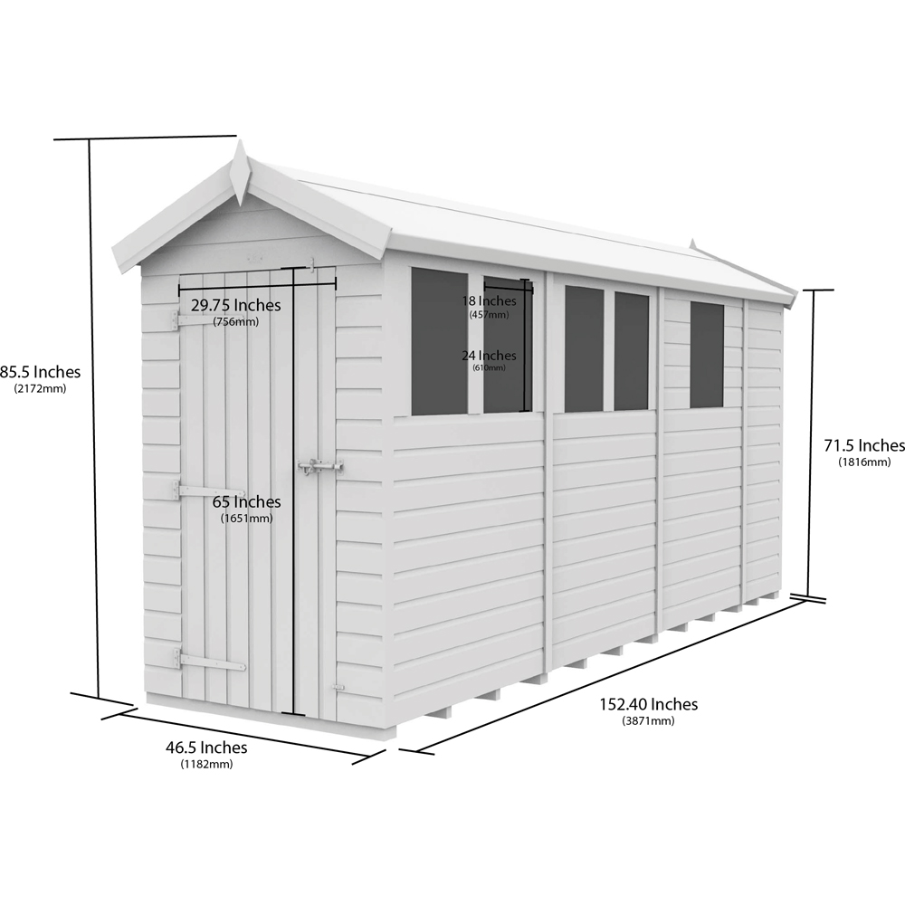 DIY Sheds 4 x 13ft Tongue and Groove Timber Apex Security Garden Shed Image 9