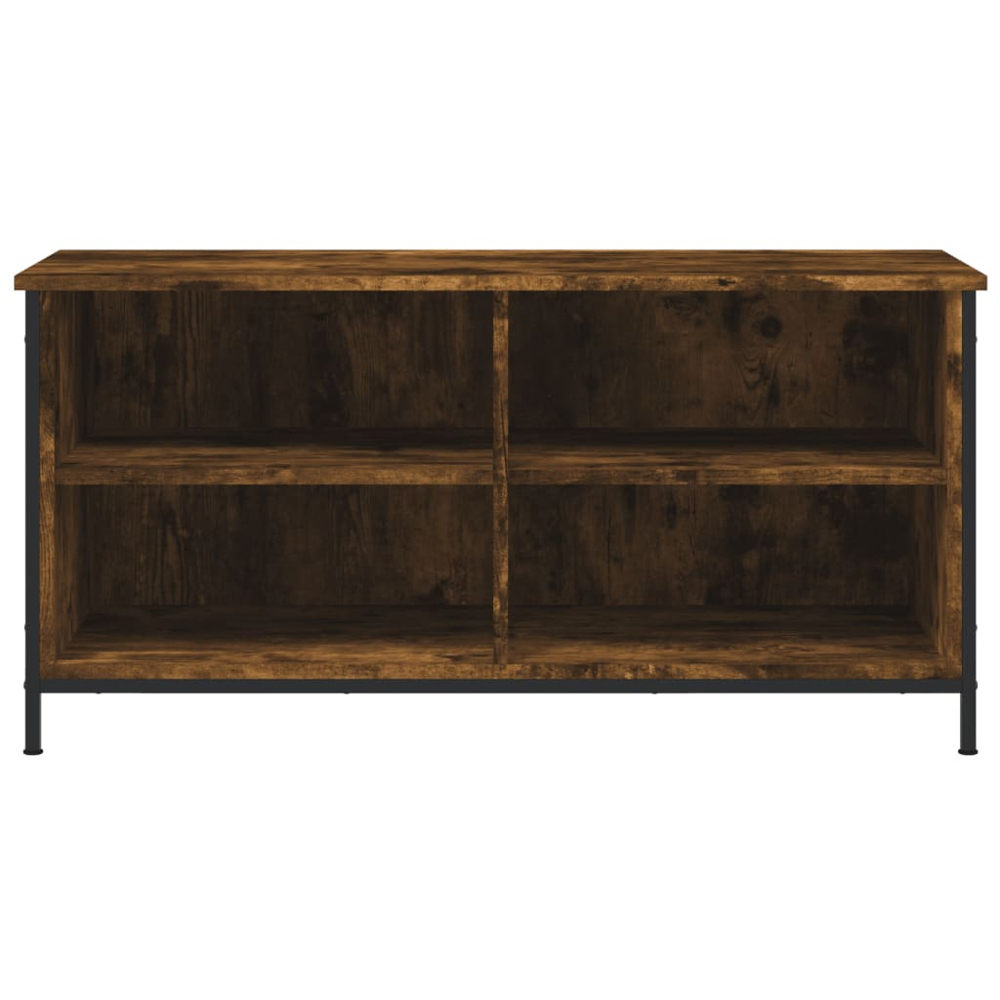 vidaXL 4 Shelf Smoked Oak Industrial Style TV Cabinet Image 4