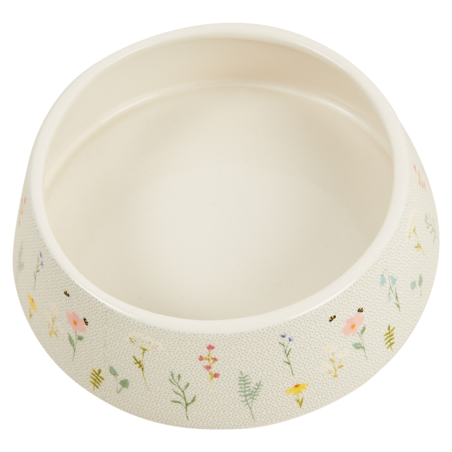 Floral Pet Bowl - White Image 2