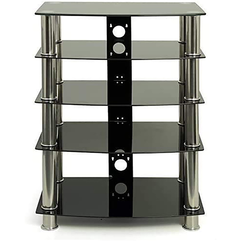 Centurion Supports Galago 5 Shelf Black and Silver Multimedia Unit Image 5