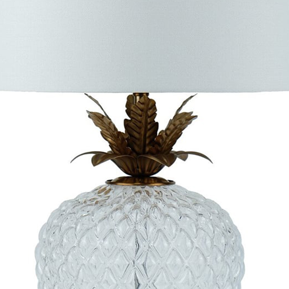 Pineapple Table Lamp3 - White and Gold Image 4