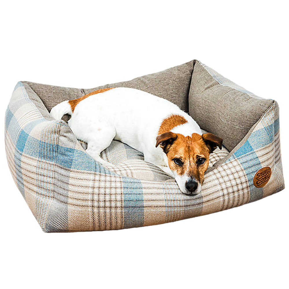 Snug and Cosy Highland Large Bluebell Rectangle Pet Bed Image 1