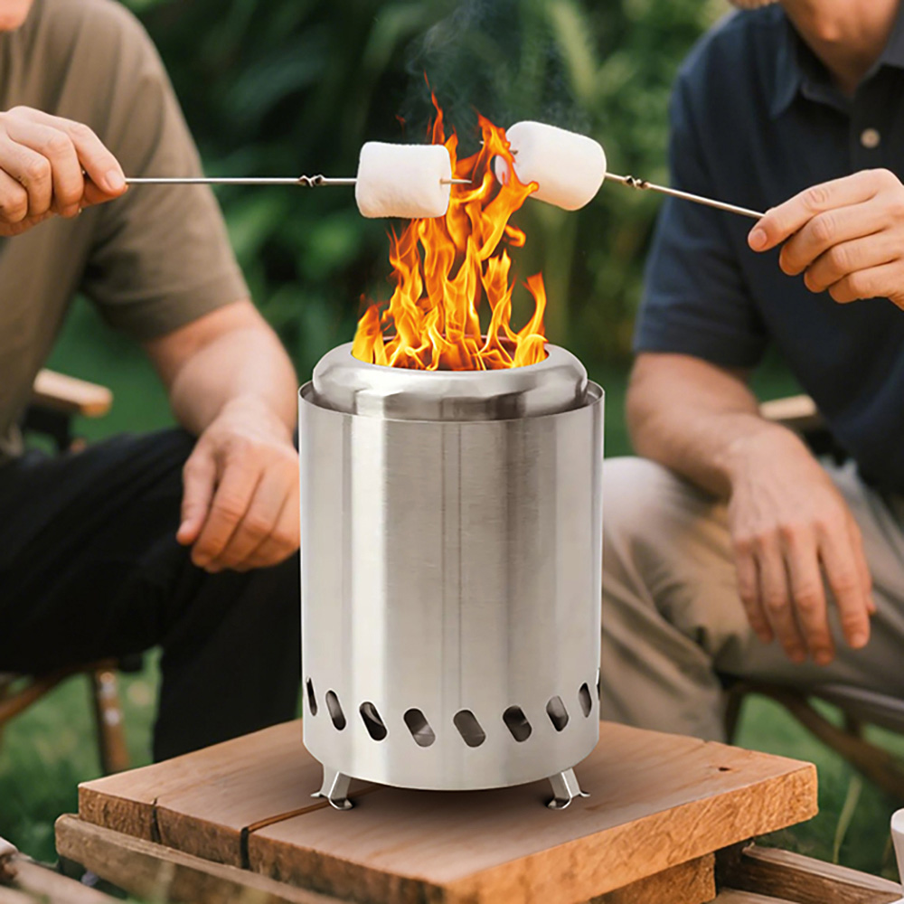 Living and Home Stainless Steel Portable Tabletop Fire Pit Image 6