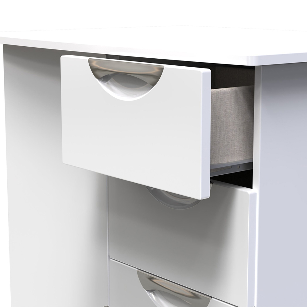 Crowndale Camden Single Door 6 Drawer White Gloss and White Kids Wardrobe Ready Assembled Image 7
