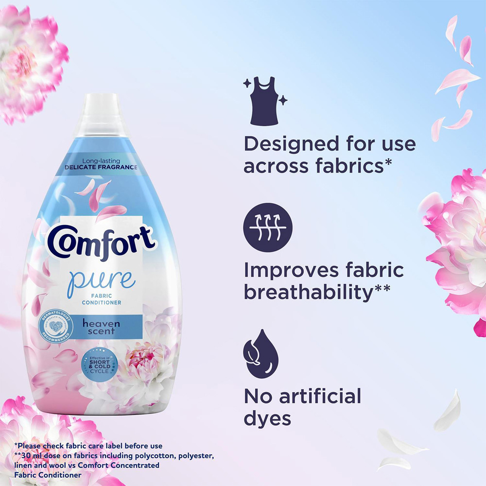 Comfort Pure Heaven Fabric Conditioner 64 Washes 960ml 6 Pack Image 9