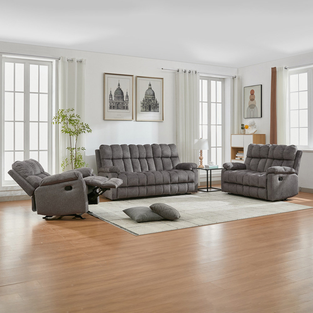 Furniture One 6 Seater Manual Recliner Sofa Set Image 4