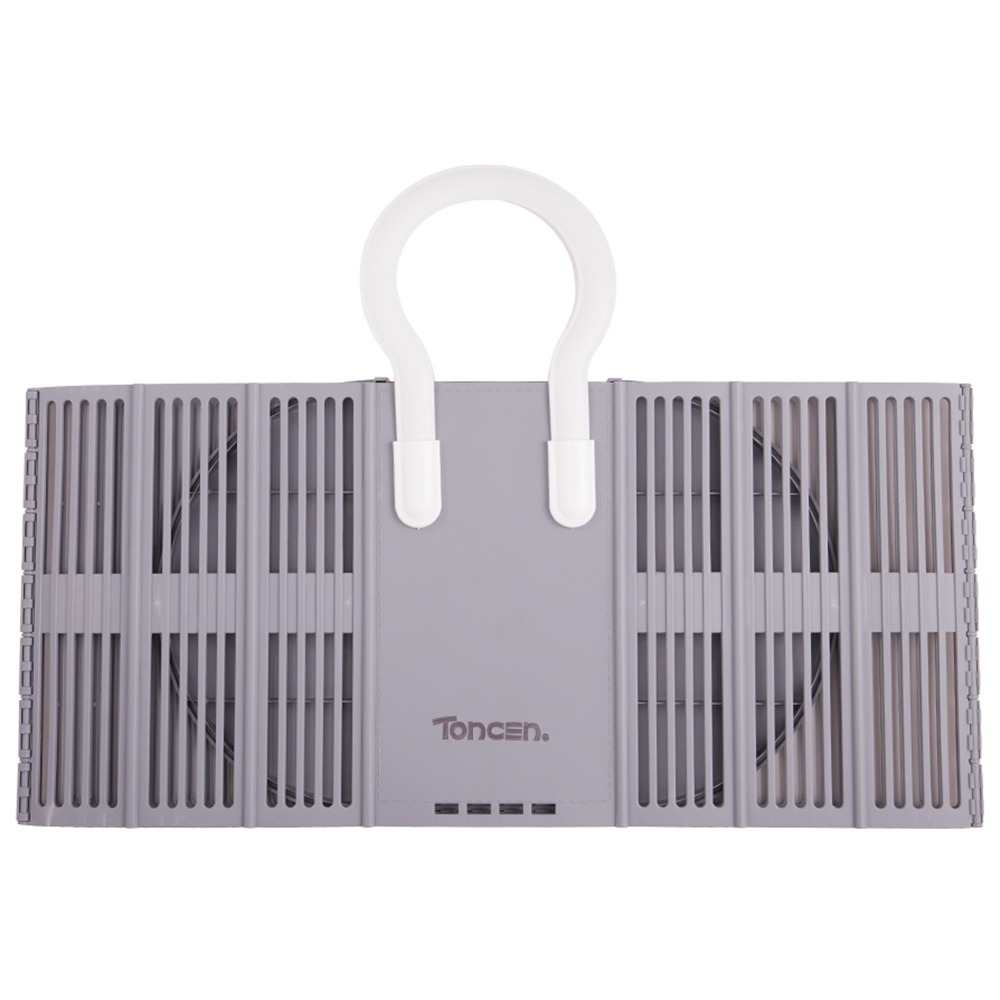 H&O Direct Grey Folding Plastic Laundry Basket with Handles 20L Image 3