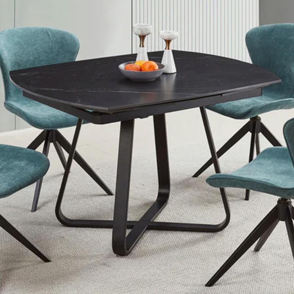 DS Living Arden 6 Seater Dining Table Black and Grey Intertwined Stone Image 1