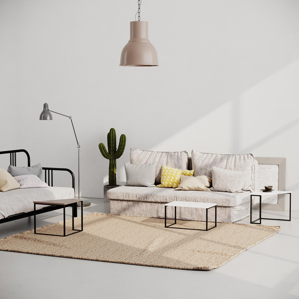 Decortie Ohlady White and Light Mocha Nest of Coffee Tables Set of 2 Image 4