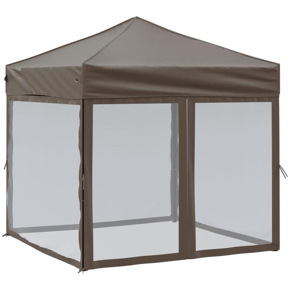 vidaXL 2 x 2m Taupe Foldable Gazebo Party Tent Image 2
