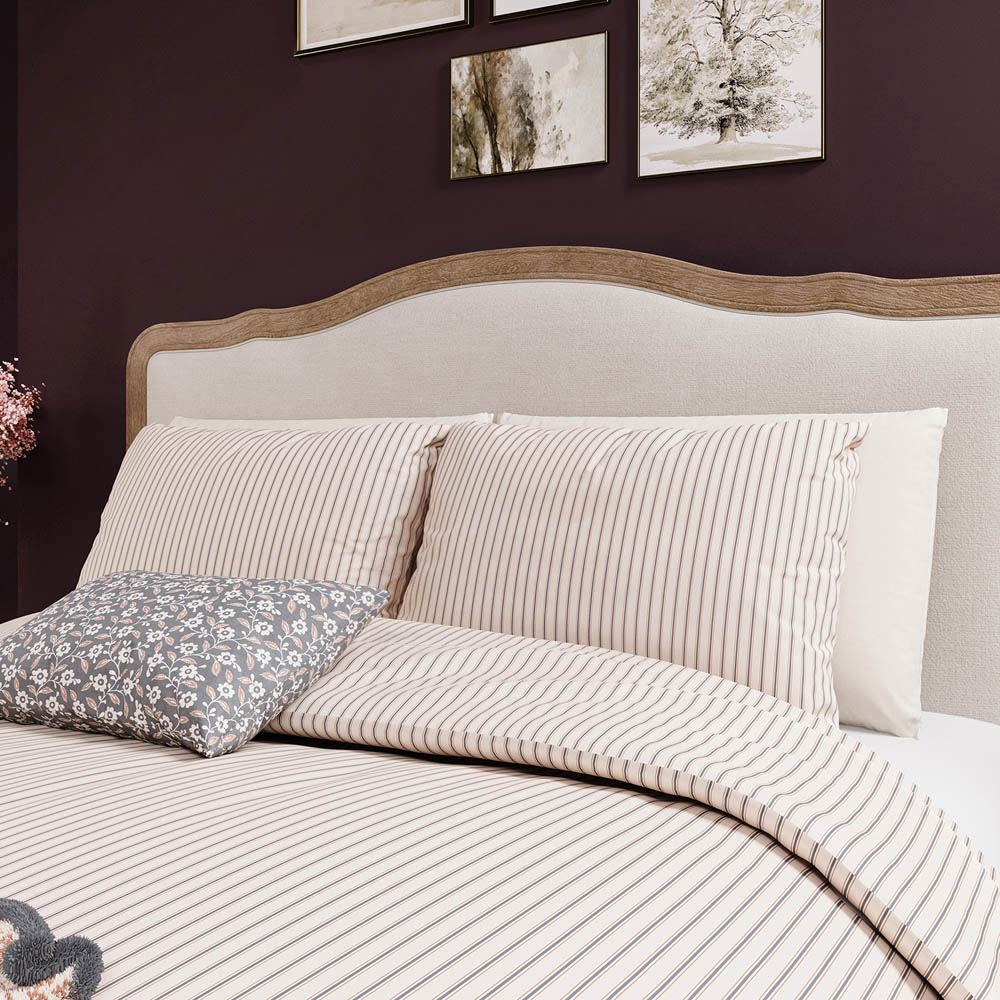 Helena Springfield Ticking Stripe Single Graphite and Copper Duvet Set Image 3