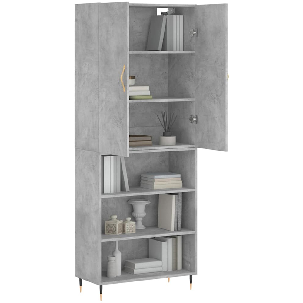vidaXL 2 Door 3 Shelf Concrete Grey Highboard Image 3