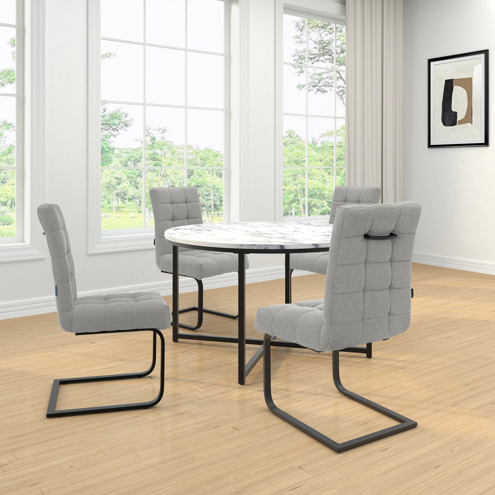 Dorel Terza Set of 2 Grey Fabric Dining Chair Image 8