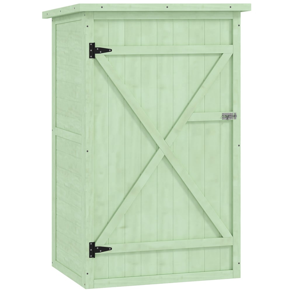 Outsunny 2.2 x 1.6ft 2 Shelf Green Garden Storage Shed Image 1