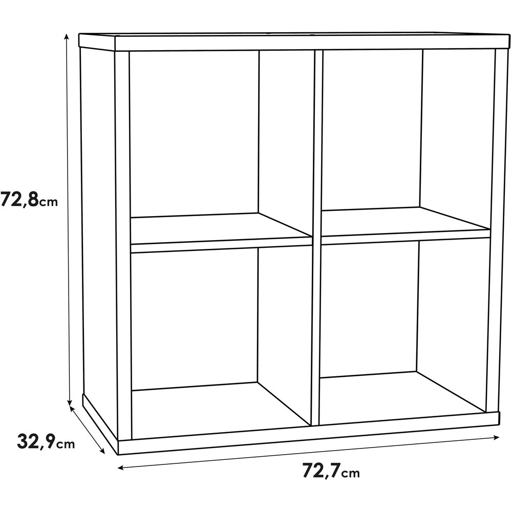 Florence Mauro 4 Shelf Matt White Bookshelf Image 8