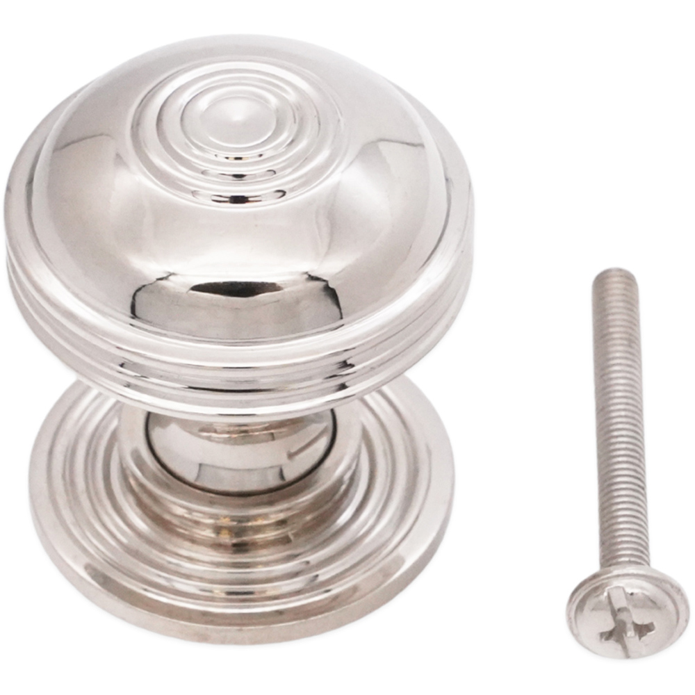 Spira Brass Preston Polished Nickel Small 32mm Cupboard Knob Image 3