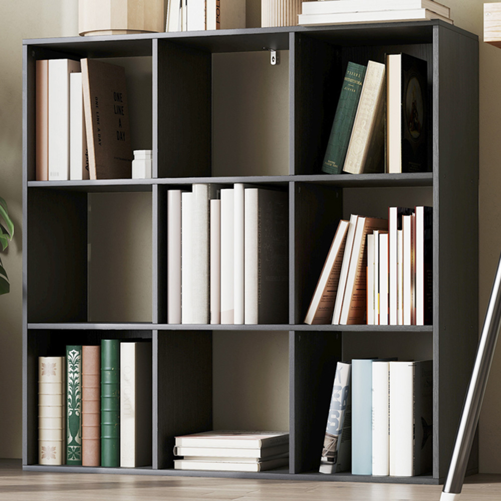 HOMCOM 9 Cube Black Storage Unit Image 1