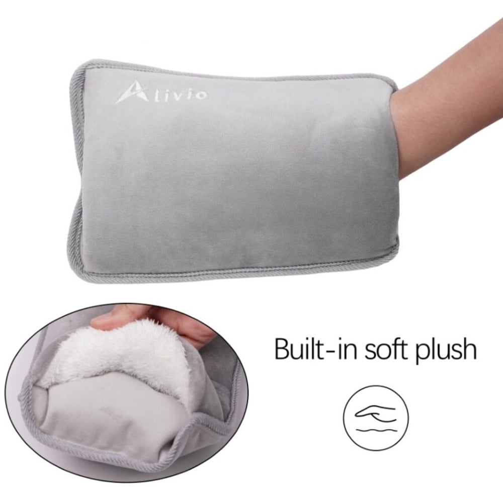 Alivio Rechargeable Electric Hot Water Bottle with Hand Warmer Pouch Image 5