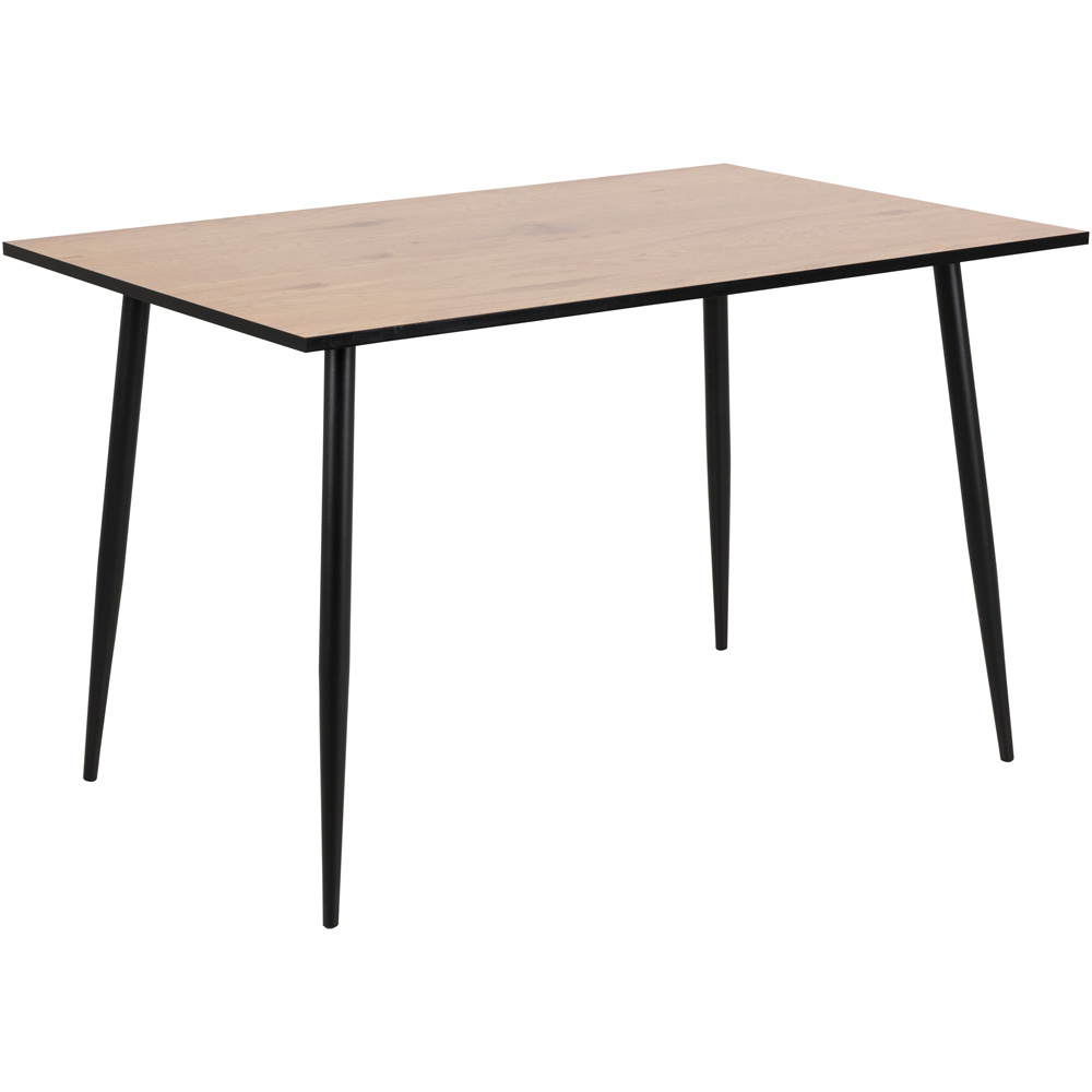 Florence Wilma 4 Seater Dining Table Oak and Black Image 2