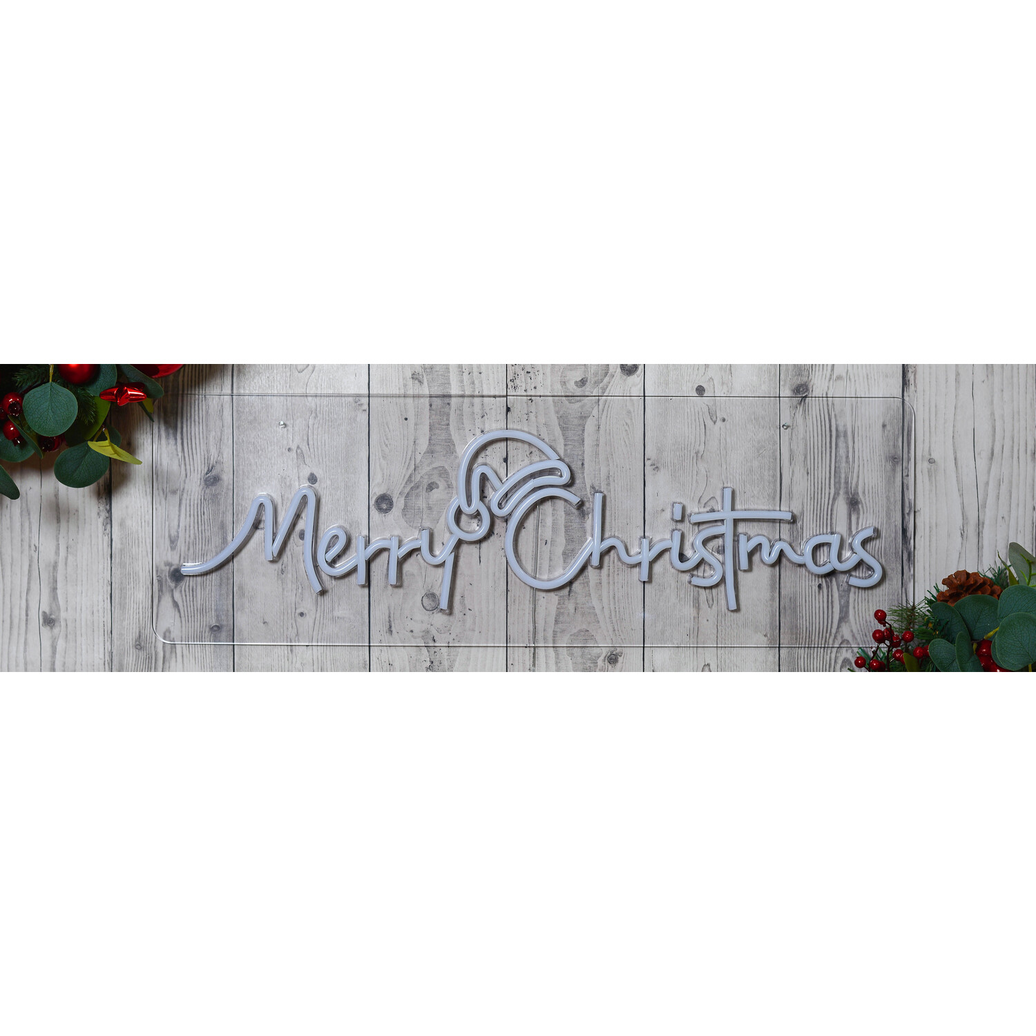 Merry Christmas Santa Neon Sign - White Image 2