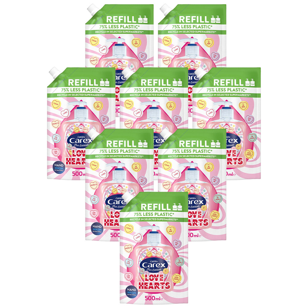 Carex Refill Love Hearts Hand Wash Case of 8 x 500ml Image 1