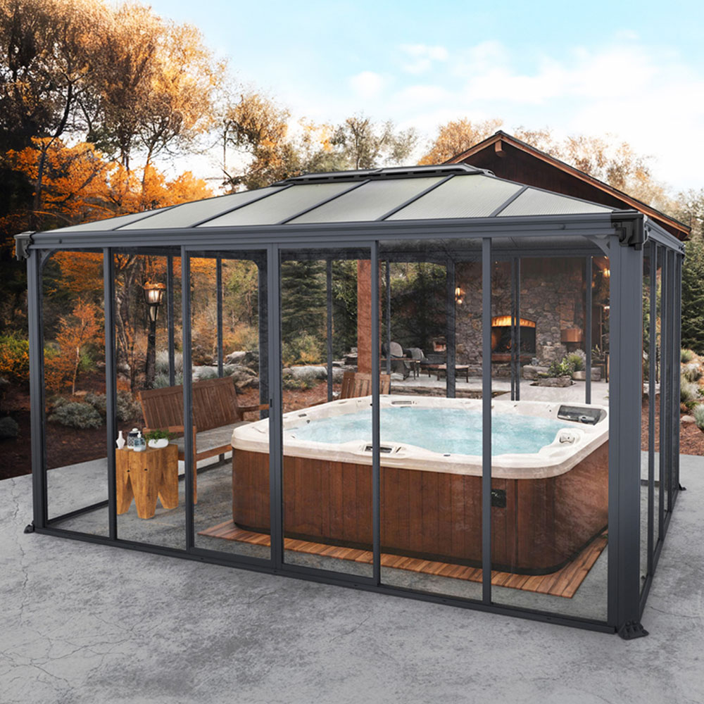 Palram Canopia Ledro 4300 Grey Rectangle Gazebo Image 1
