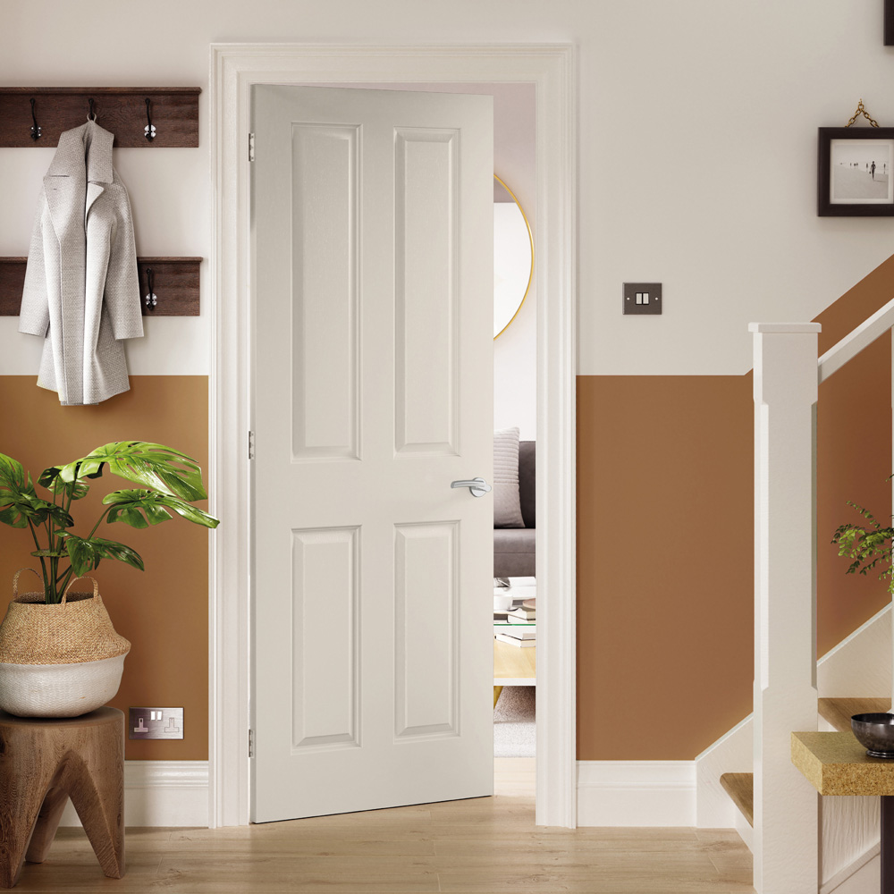 JB Kind Classic Canterbury Grained White Moulded Primed Internal Door 1981 x 686mm Image 2