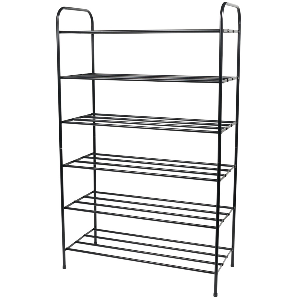 Argento 6 Tier Metal Shoe Rack Black Image 4