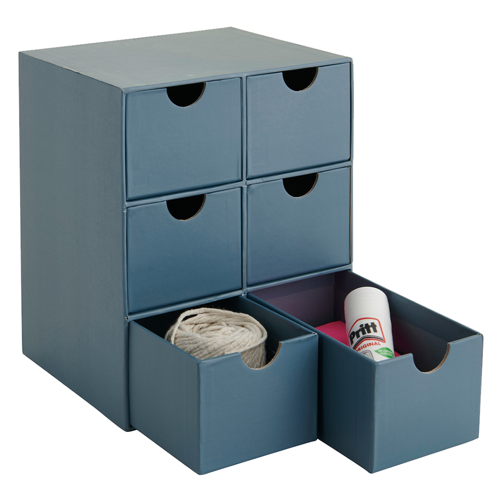 Wilko Dark Blue 6 Drawer Storage Wilko
