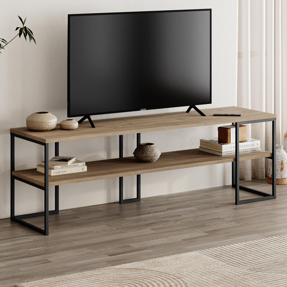 Decortie Black Friday Single Shelf Natural Oak TV Stand Image 1