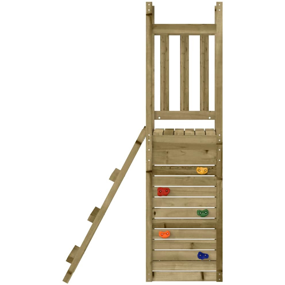 Walplus Kids Impregnated Pine Wood Outdoor Tower Playset with Ladder and Rockwall Image 6