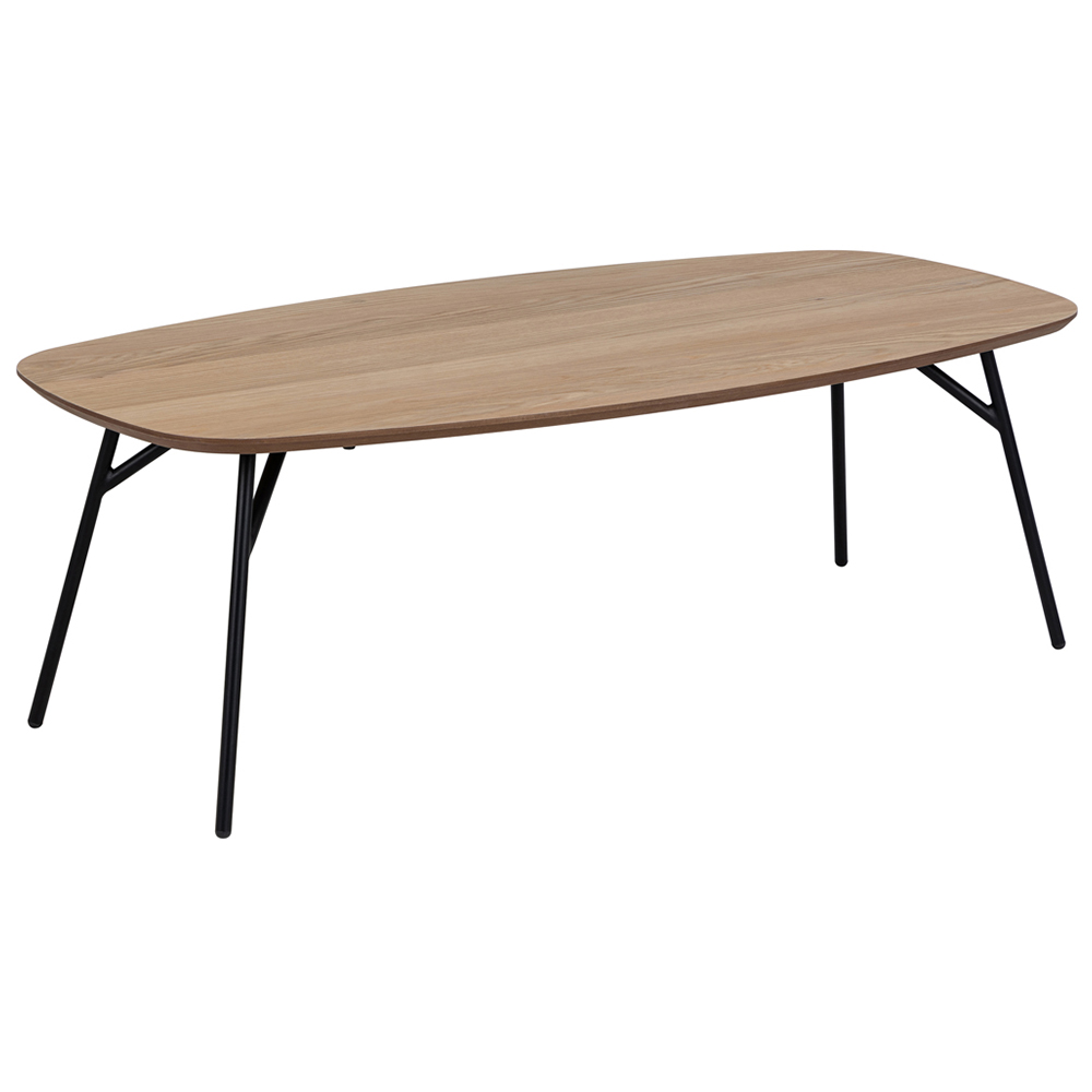 Florence Caracas Oak and Matt Black Rectangular Coffee Table Image 2