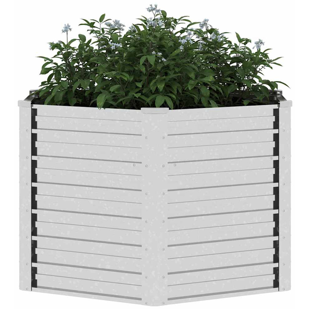 vidaXL Silver Galvanised Steel Raised Garden Bed 77 x 129 x 129cm Image 2