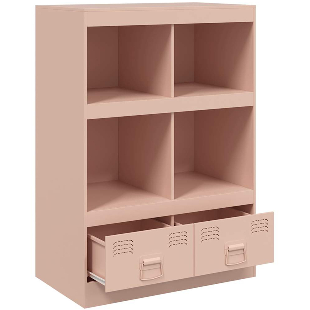 vidaXL 4 Drawer 4 Open Shelf Pink Highboard with Metal Handle Image 3