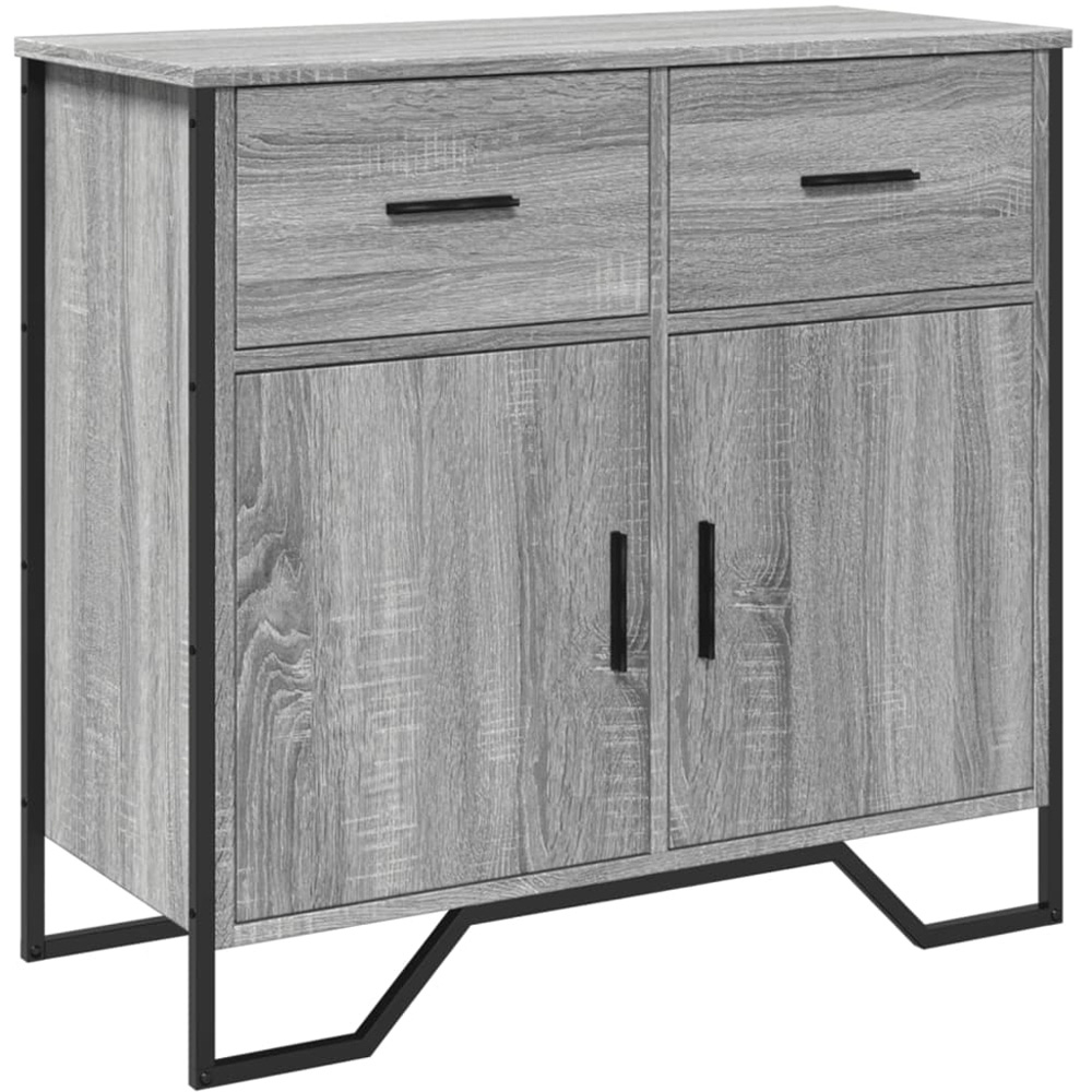 vidaXL 2 Door 2 Drawer Grey Sonoma Wooden Sideboard Image 2