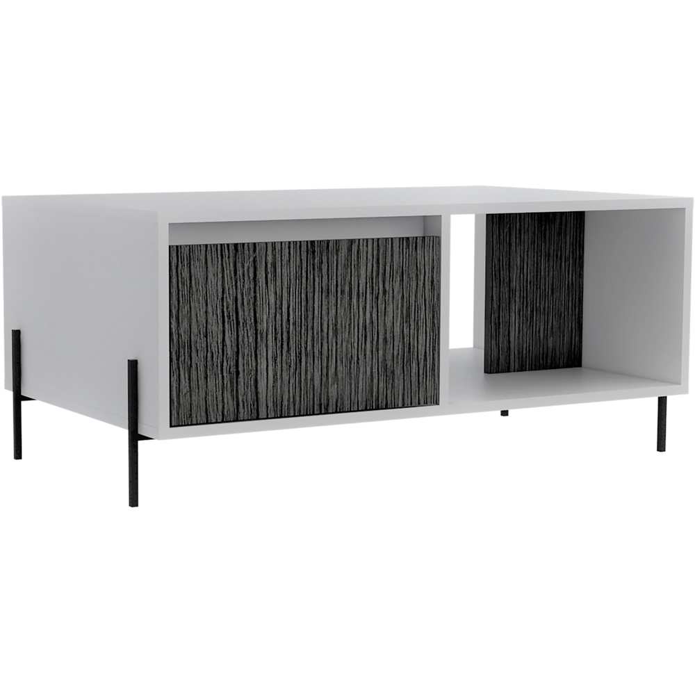 Core Products Dalla Single Drawer White and Carbon Grey Coffee Table Image 3