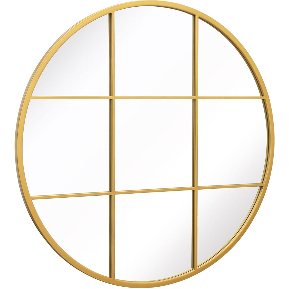 MirrorOutlet The Circulus Gold Metal Round Window Garden Wall Mirror 100 x 100cm Image 3