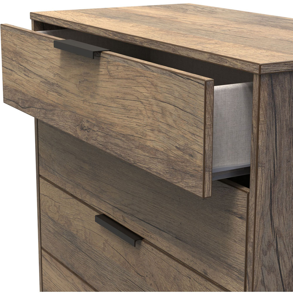 Crowndale Hong Kong 5 Drawer Vintage Oak Chest of Drawers Image 4