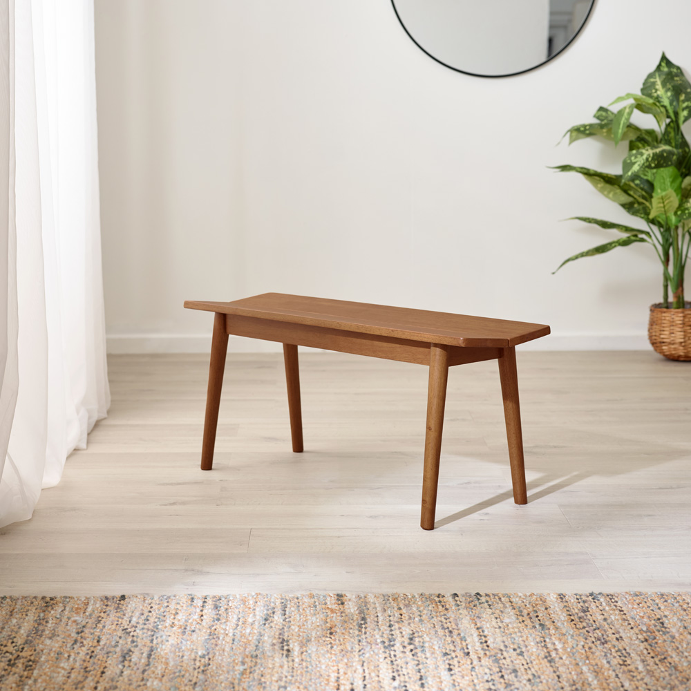 Furniturebox Lymington 4 Seater Wooden Dining Set with Bench Walnut Effect Image 8