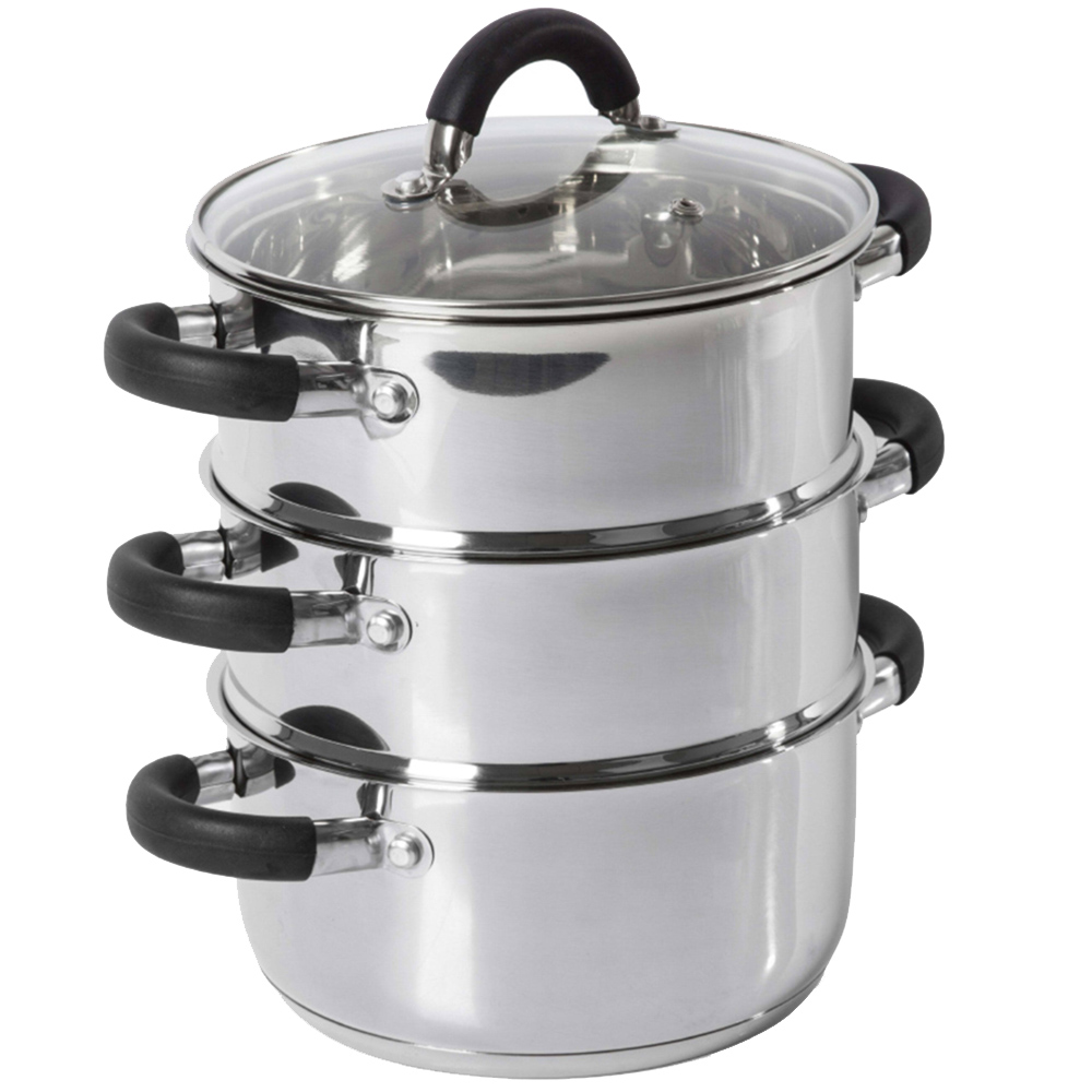 Tower 18cm 3 Tier Stainless Steel Steamer Image 1